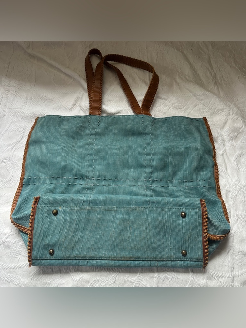 Jack Rogers Teal Tote - Picture 2 of 6